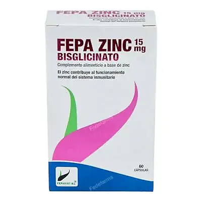 Zinc bisglicinato 15 mg fepadiet 60 cápsulas, Fepa