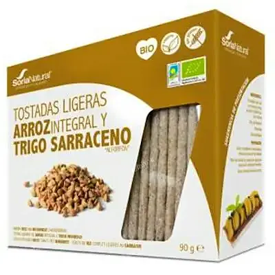 Tostadas de arroz integral y trigo sarraceno 90 g, Soria Natural