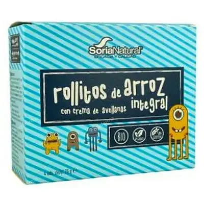 Rollitos arroz integral con crema de cacao 4 x 3 uds., Soria Natural