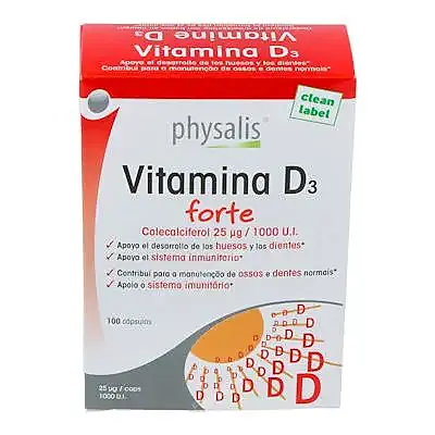 Vitamina D3 forte 100 cápsulas, Physalis