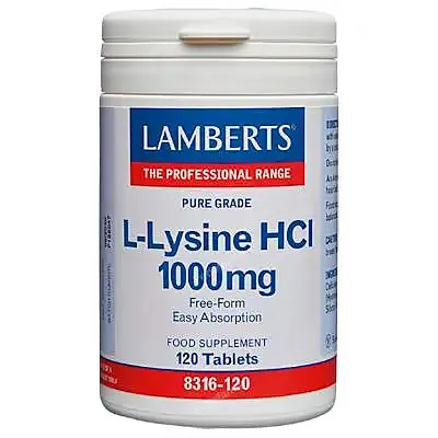 L-lisina hcl 1000 mg 120tb, Lamberts