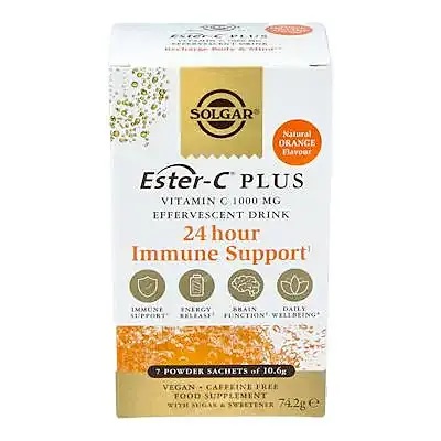 Ester C efervescente vit C 1000 mg 7 sobres, Solgar