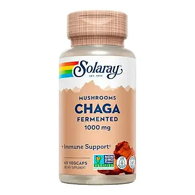 Chaga fermented 500 mg 60 cápsulas vegetales, Solaray