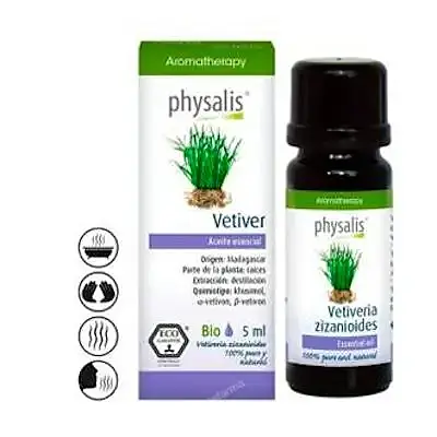 Aceite esencial de vetiver BIO 5 ml, Physalis