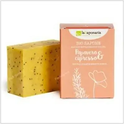 Jabón en pastilla amapola y cipres 100 g, La Saponaria