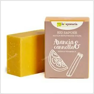 Jabón en pastilla naranja y canela 100 g, La Saponaria