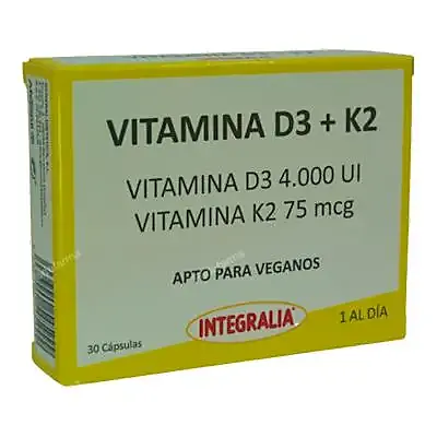 Vitamina d3+k2 30 cápsulas, Integralia