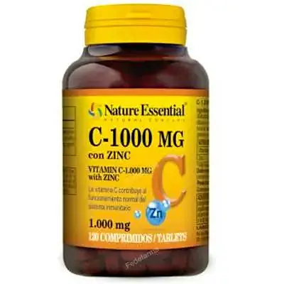 Vitamina c zinc 1000 mg 120 cápsulas, Nature Essential