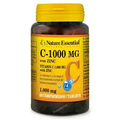 Vitamina C 1000mg+zinc 60 comprimidos, Nature Essential