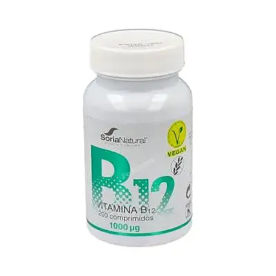Vitamina b12 liberacion sost. 200com. 1000ug soria, Soria Natural