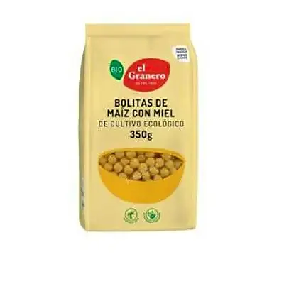 Bolitas de maiz miel BIO 350 g, El Granero