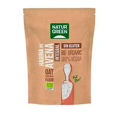 Harina de avena integral sin gluten BIO 500 g, Naturgreen