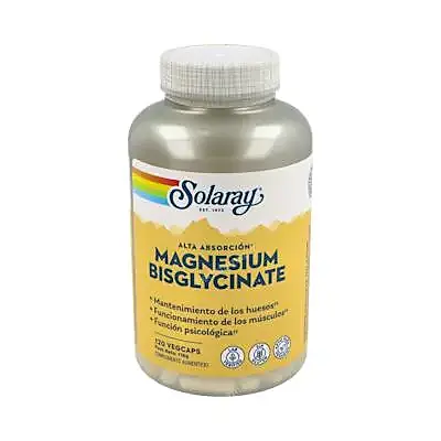 Magnesio bisglycinato 120 cápsulas vegetales, Solaray