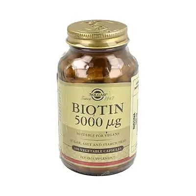 Biotina 5000 mcg 100 cápsulas, Solgar