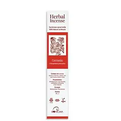 Herbal incense geranio ayurveda 5 x 12 uds., Bioaroma