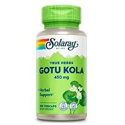 Gotu kola 450 mg 100 cápsulas vegetales, Solaray