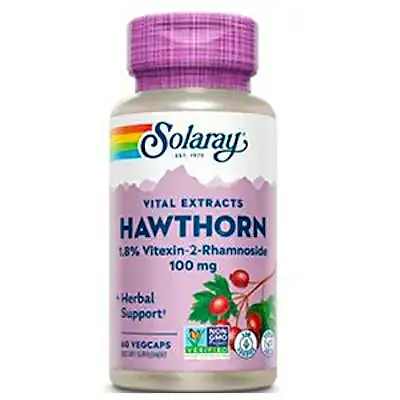 Hawthorn extract 100 mg 60 cápsulas vegetales, Solaray