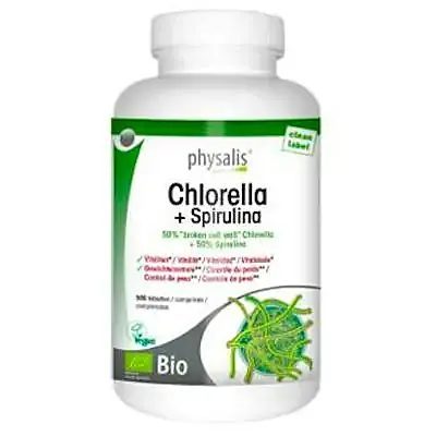 Chlorella+spirulina BIO 500 comprimidos, Physalis