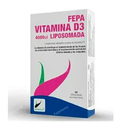 Fepa vitamina D3 liposomada 400ui 40 cápsulas, Fepadiet