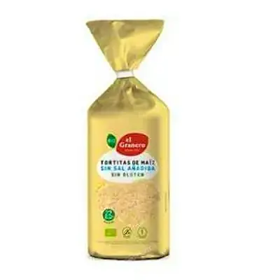 Tortitas de maiz sin sal sin gluten BIO 130 g, El Granero