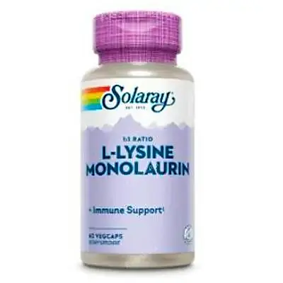 L-lysine monolaurin 60 cápsulas vegetales, Solaray