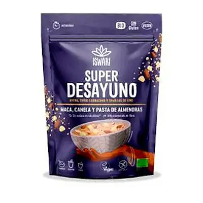 Super desayuno maca canela almendra 360 g, Iswari