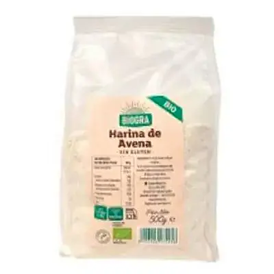 Harina de avena integral sin gluten BIO 500 g, Biogra