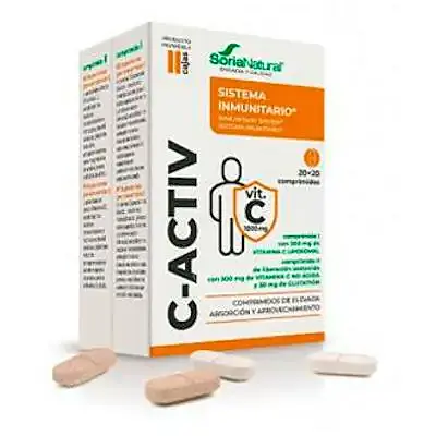 C-activ vitamina c 1000 mg 20+20 comprimidos, Soria Natural