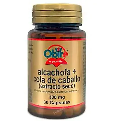 Alcachofa + cola caballo 300 mg 60 cápsulas, Obire