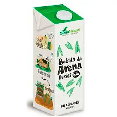 Bebida de avena huesos sin azúcar añadido BIO 1 l, Soria Natural