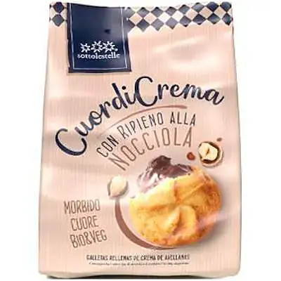 Galleta rellena crema avellanas choco BIO 200 g, Sottolestelle
