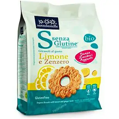 Galleta limón jengibre sin azúcar sin gluten BIO 250 g, Sottolestelle