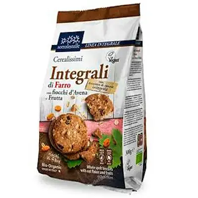 Galleta trigo espelta avena fruta integral BIO 300 g, Sottolestelle