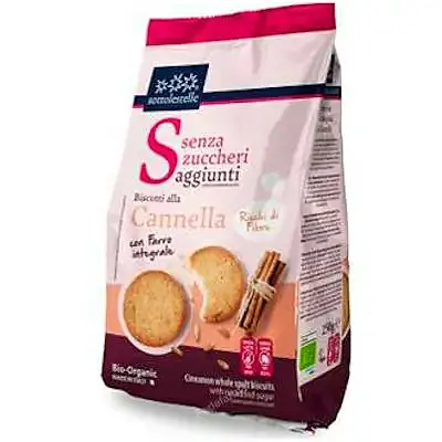 Galletas trigo espelta canela sin azúcar BIO 250 g, Sottolestelle