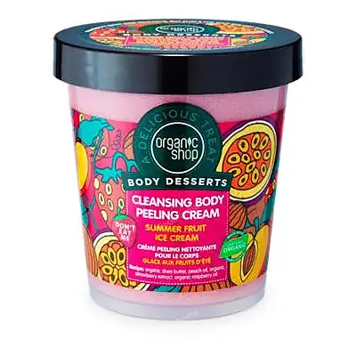 Crema-peeling corporal limpiadora helado de frutas de verano 450 ml, Organic Shop
