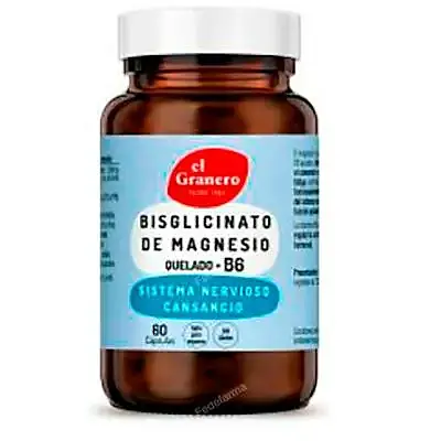 Bisglicinato magnesio quelado+b6 60 cápsulas, El Granero