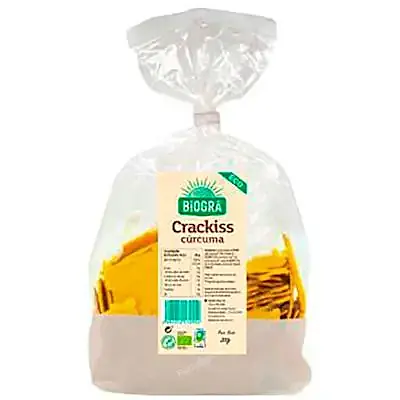 Crackiss espelta cúrcuma pimienta BIO 250 g, Biogra