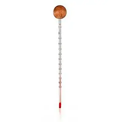 Termómetro analógico de cristal y madera sin mercurio, Khadi