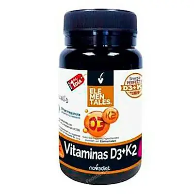 Vitamina d3+k2 elementales 60 perlas, Novadiet