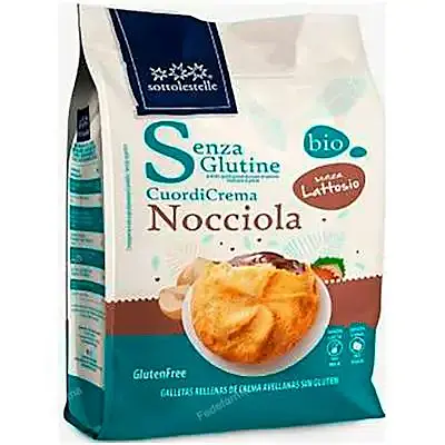Galleta rellena avellana choco sin gluten BIO 200 g, Sottolestelle