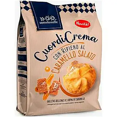 Galleta rellena crema caramelo BIO 200 g, Sottolestelle