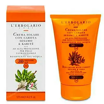 Crema solar spf 30 cara cuerpo zanahoria 125 ml, L'erbolario