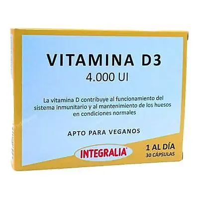 Vitamina d3 4000 ui 30 cápsulas, Integralia