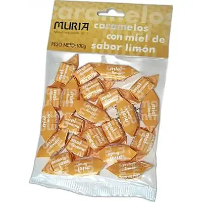 Caramelos de miel y limón sin azúcar 100 g, Muria