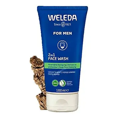 Gel limpiador rostro-barba 2 en 1 hombre 100 ml, Weleda