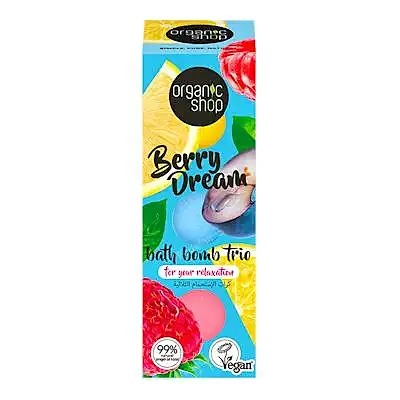 Trio de bombas de baño berry dream 85 g, Organic Shop