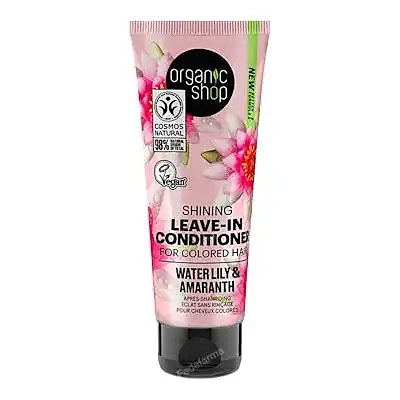 Acondicionador brillo sin aclarado para cabello teñido nenufar y amaranto 75 ml, Organic Shop