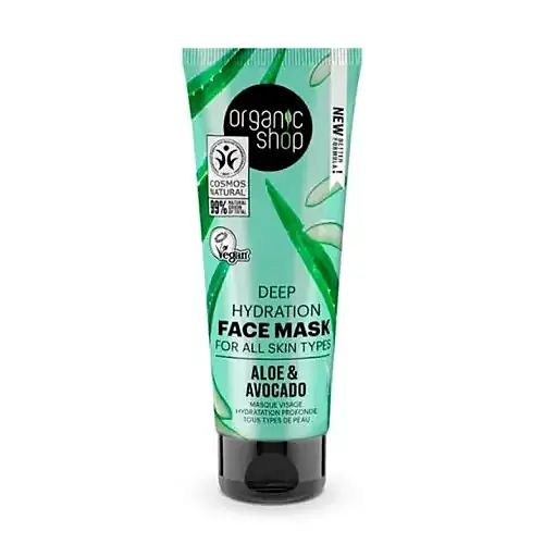 Mascarilla facial de hidratacin profunda para todo tipo de piel «aguacate y aloe» 75 ml, Organic Shop