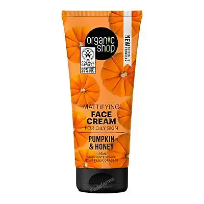 Crema facial matificante para piel grasa calabaza y miel de 50 ml, Organic Shop