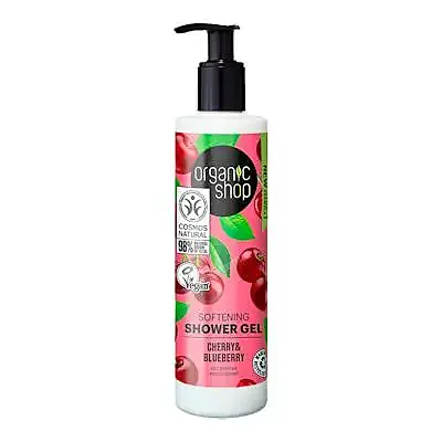 Gel de ducha suavizante cereza y arándano azul 280 ml, Organic Shop